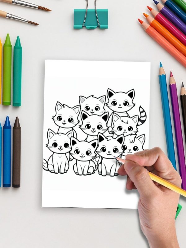 Aventuras do Gatinho – Grátis 21 Desenhos para Colorir PDF - Imagem 5
