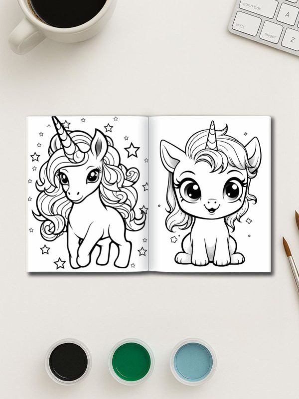 Unicórnios Kawaii Fofinhos – PDF Pintar 192 Páginas - Imagem 3