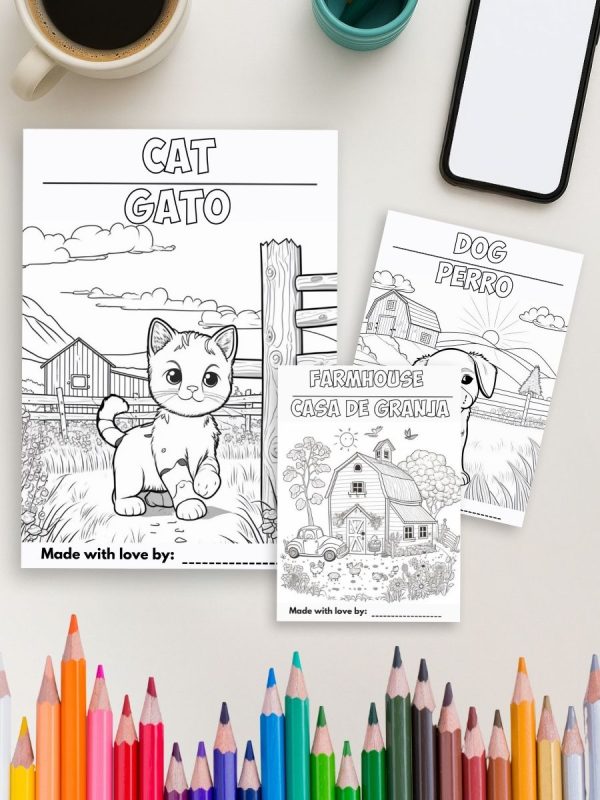 Livro de Colorir Bilíngue: Animais da Fazenda PDF - Imagem 4