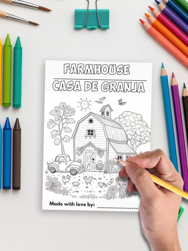Livro de Colorir Bilíngue: Animais da Fazenda PDF - Imagem 5