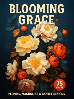 Flores em Harmonia – 75 Desenhos de Peônias, Magnólias e Cestas