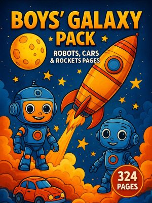 Galáxia dos Meninos – 324 Robôs, Carros e Foguetes para Pintar