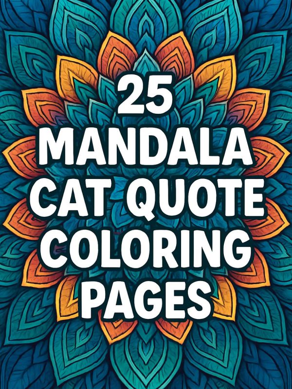 25 Desenhos de Gatos com Mandalas e Frases em PDF