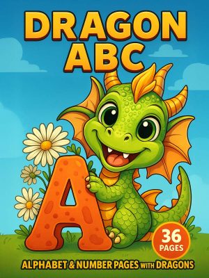36 Desenhos do Alfabeto e Números com Dragões em PDF