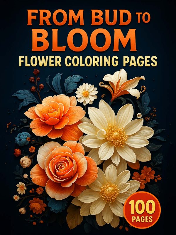 100 Flores para Colorir – Do Botão à Flor PDF