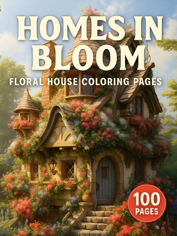 100 Desenhos de Casas com Flores para Colorir PDF