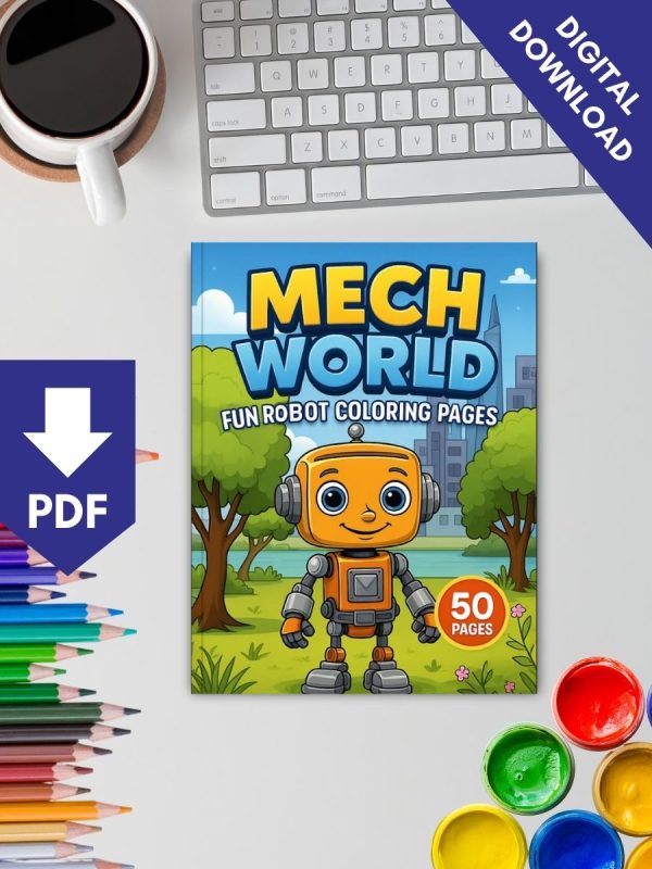 50 Desenhos Divertidos de Robôs em PDF para Colorir - Imagem 2