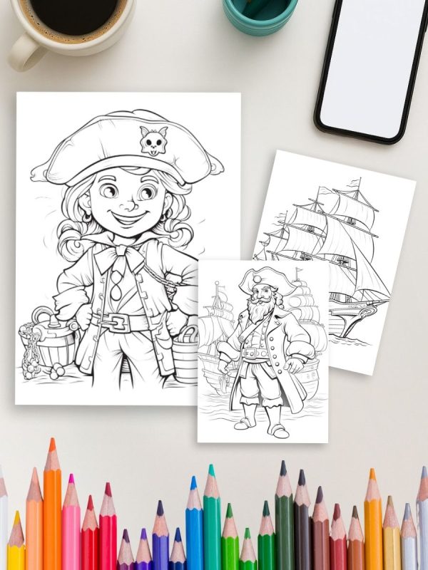 Piratas à Vista! – 50 Desenhos em PDF para Colorir - Imagem 4