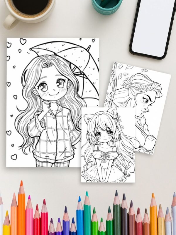 500 Desenhos de Colorir para Meninas e Adolescentes PDF - Imagem 4