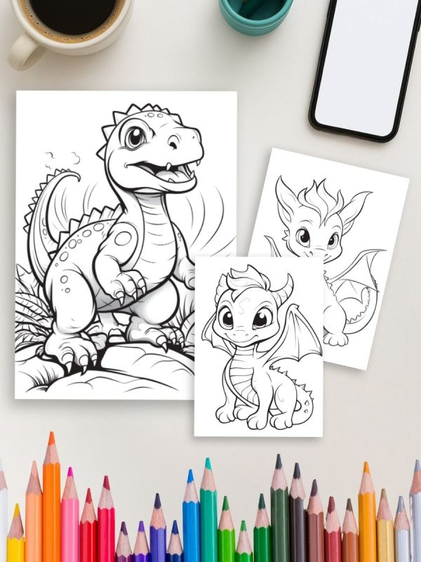 Aventura dos Dinos & Dragões – 100 Desenhos em PDF - Imagem 4