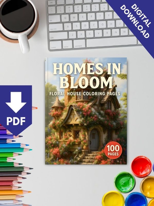 100 Desenhos de Casas com Flores para Colorir PDF - Imagem 2