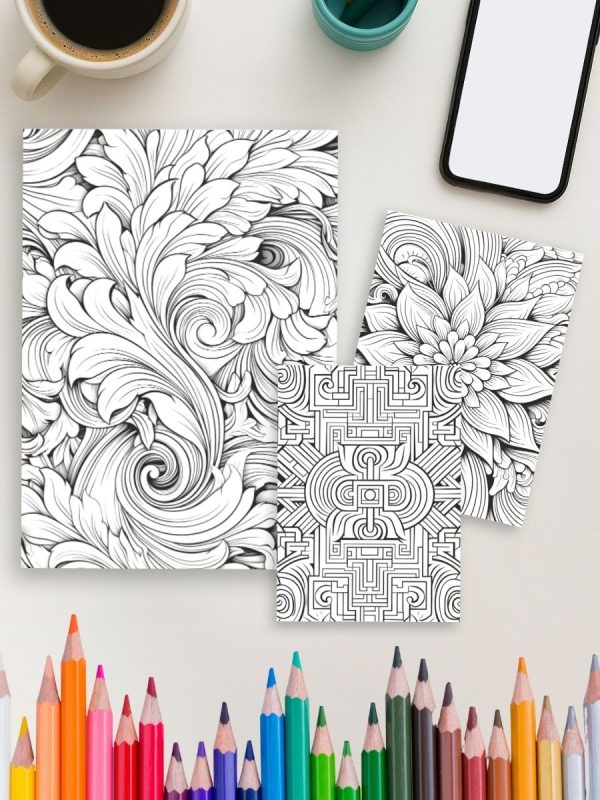 50 Padrões Divertidos e Relaxantes em PDF para Colorir - Imagem 4