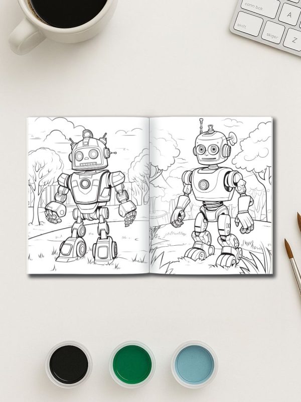 50 Desenhos Divertidos de Robôs em PDF para Colorir - Imagem 3