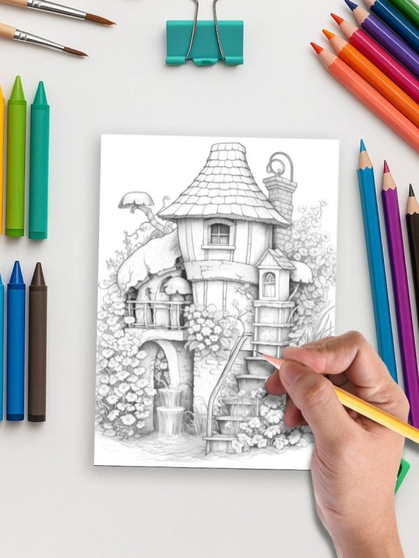 50 Desenhos de Poços dos Desejos Mágicos – Colorir PDF - Imagem 5