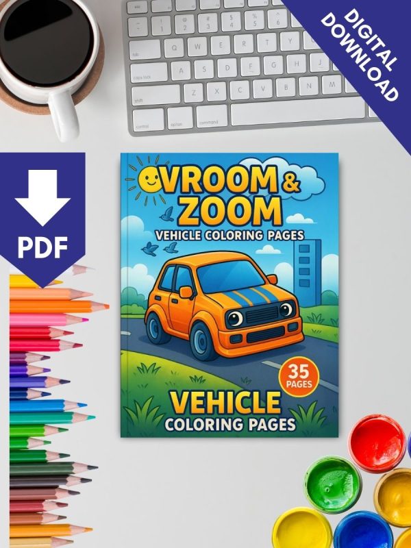 Vrum & Zoom – 35 Desenhos de Carros em PDF para Colorir - Imagem 2