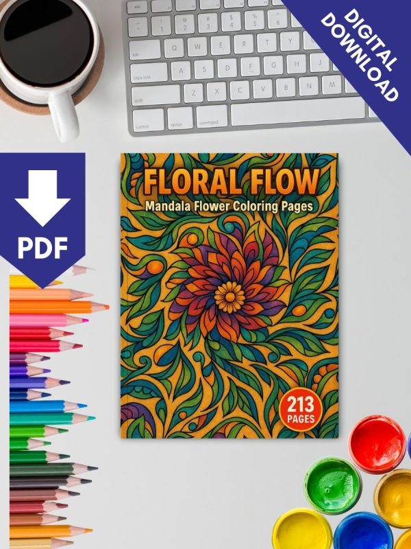 213 Desenhos Mandala de Flores em PDF para Colorir - Imagem 2