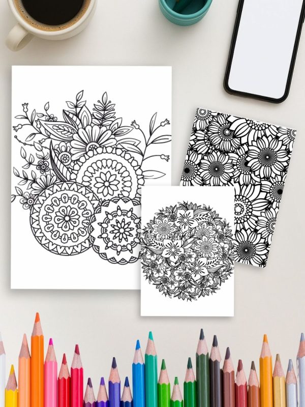 213 Desenhos Mandala de Flores em PDF para Colorir - Imagem 4