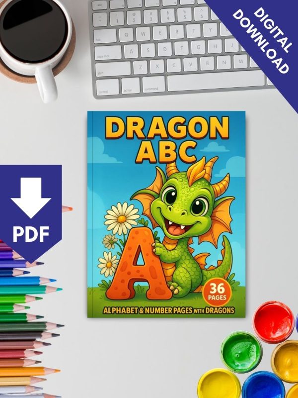 36 Desenhos do Alfabeto e Números com Dragões em PDF - Imagem 2