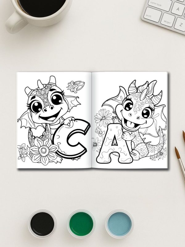 36 Desenhos do Alfabeto e Números com Dragões em PDF - Imagem 3