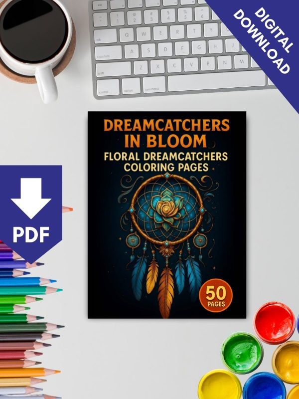 Caça-Sonhos Florais – 50 Desenhos Mágicos para Colorir - Imagem 2