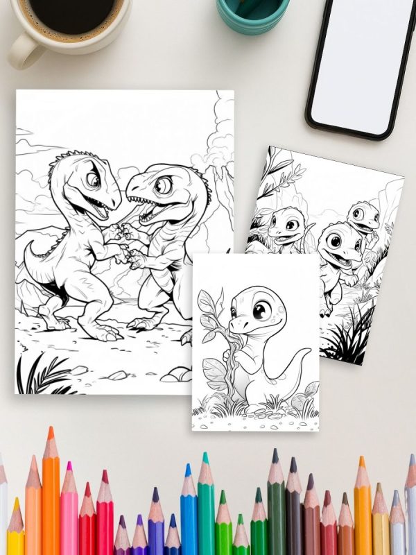 52 Desenhos de Dinossauros em PDF para Colorir - Imagem 4