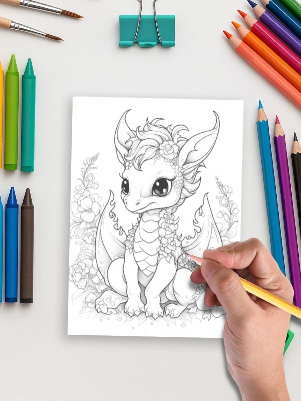 50 Desenhos de Dragões em PDF para Colorir - Imagem 5