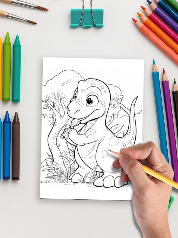 52 Desenhos de Dinossauros em PDF para Colorir - Imagem 5