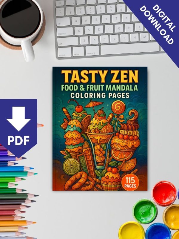115 Desenhos Mandala de Comidas e Frutas Pintar PDF - Imagem 2