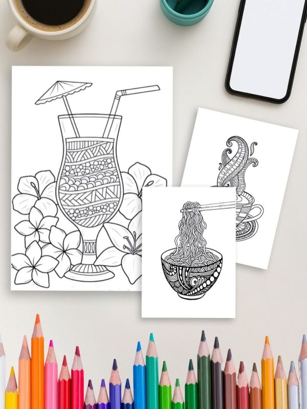 115 Desenhos Mandala de Comidas e Frutas Pintar PDF - Imagem 4