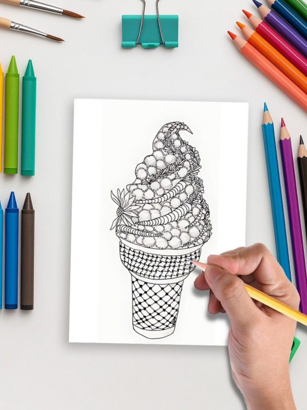 115 Desenhos Mandala de Comidas e Frutas Pintar PDF - Imagem 5