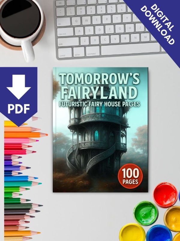 100 Desenhos Casas de Fadas Futuristas em PDF para Colorir - Imagem 2