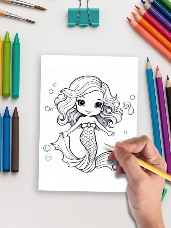 70 Desenhos de Sereias e Histórias Fantásticas Colorir PDF - Imagem 5