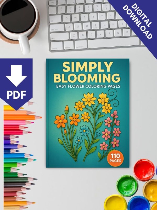 110 Desenhos de Flores em PDF Fáceis de Colorir - Imagem 2