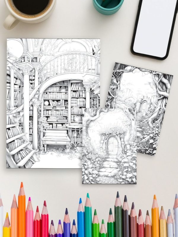 200 Desenhos de Portais de Fadas em PDF para Colorir - Imagem 4