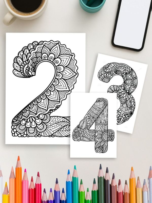 ABC Zen Colorir – 72 Desenhos de Letras e Números PDF - Imagem 4