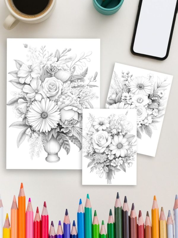Pétalas e Flores – 50 Desenhos de Flores para Pintar em PDF - Imagem 4