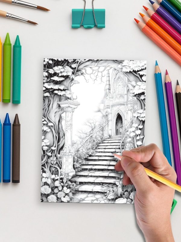 200 Desenhos de Portais de Fadas em PDF para Colorir - Imagem 5