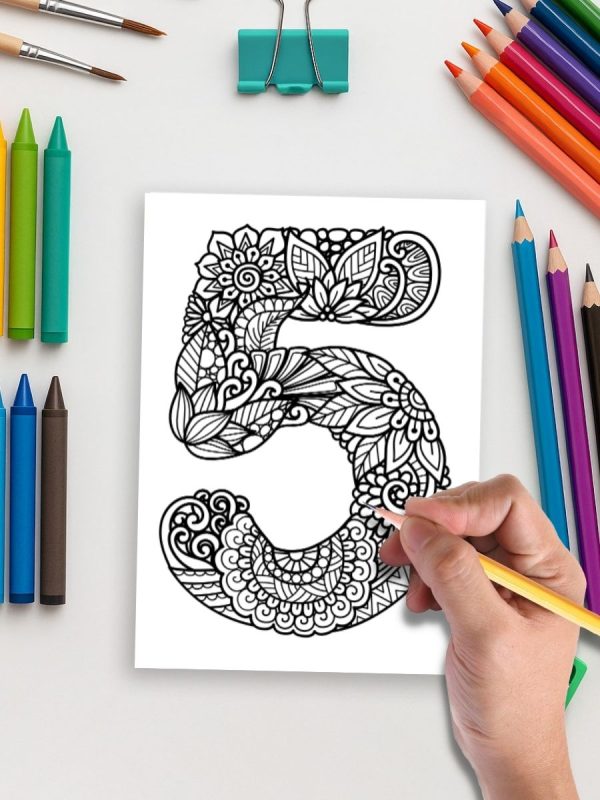 ABC Zen Colorir – 72 Desenhos de Letras e Números PDF - Imagem 5