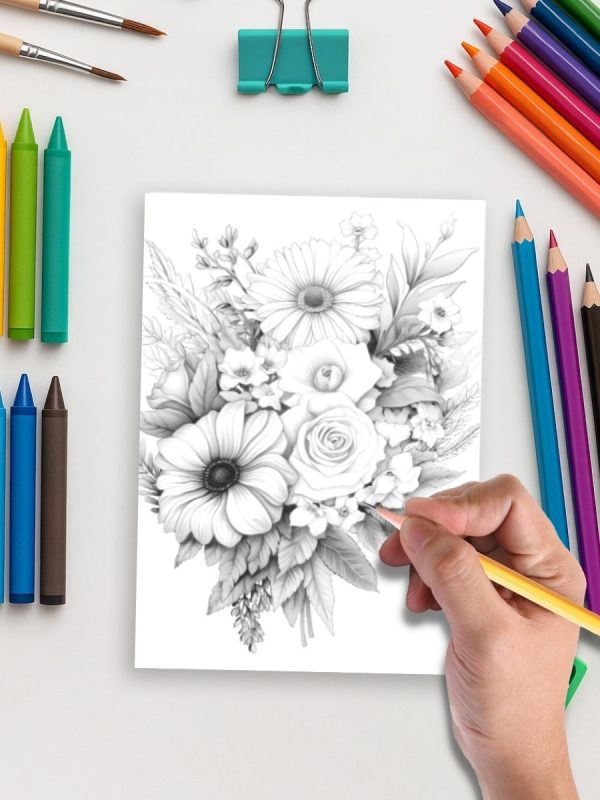 Pétalas e Flores – 50 Desenhos de Flores para Pintar em PDF - Imagem 5