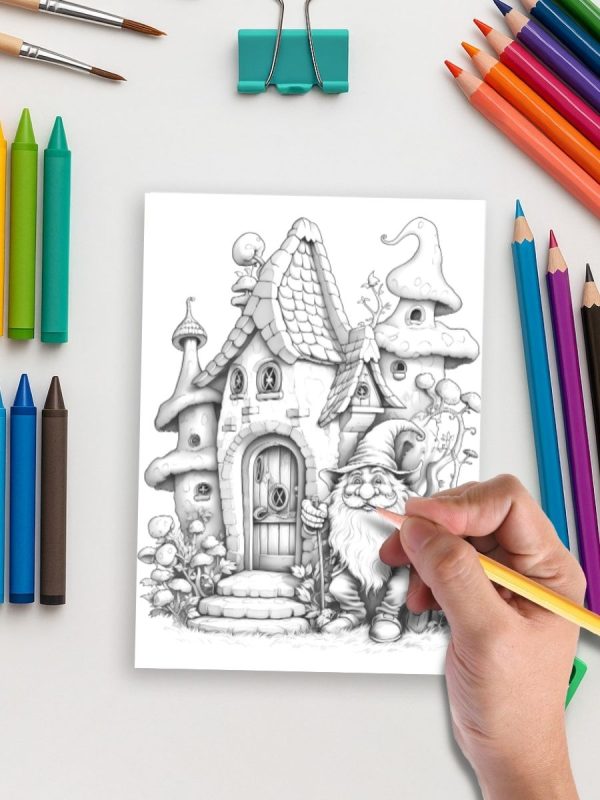 75 Desenhos de Gnomos no Jardim em PDF para Baixar - Imagem 5