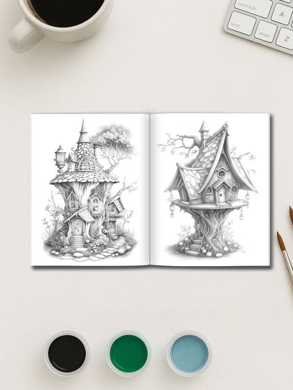 Casas de Fadas – 525 Lares Encantados em PDF para Colorir - Imagem 3