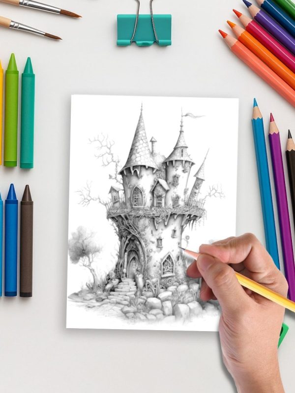 Casas de Fadas – 525 Lares Encantados em PDF para Colorir - Imagem 5