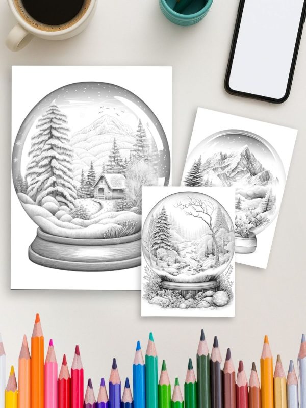 100 Fantasia Dentro de Bolas de Cristal Colorir PDF - Imagem 4