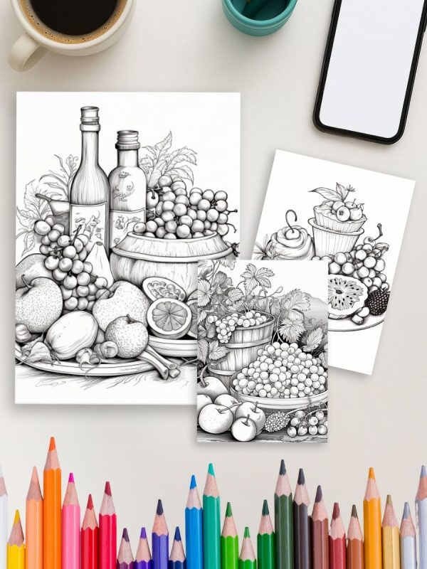 200 Desenhos Deliciosos de Comidas em PDF para Colorir - Imagem 4