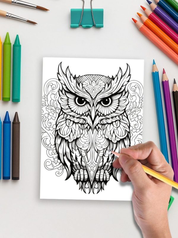50 Desenhos de Corujas para Baixar em PDF e Colorir - Imagem 5