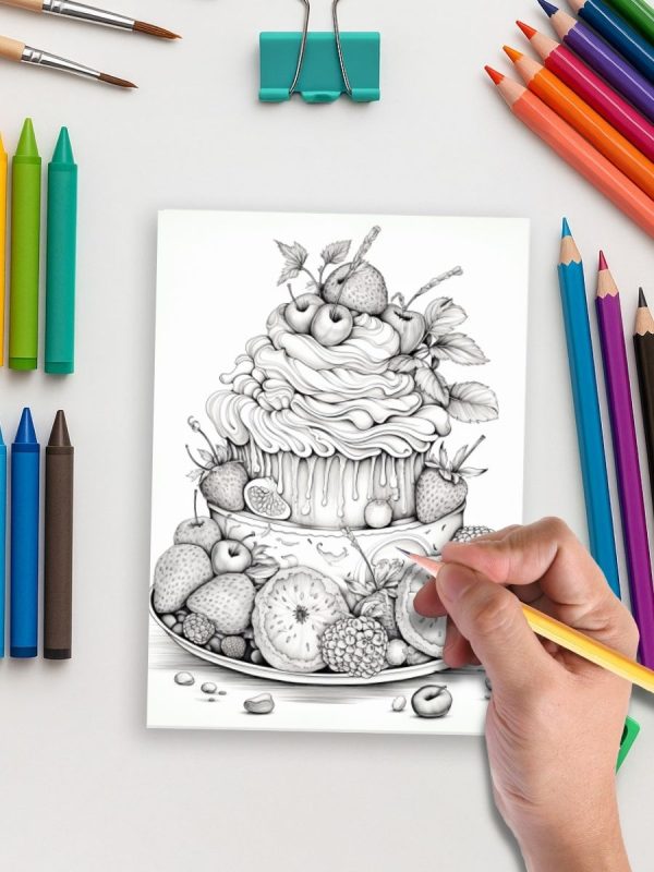 200 Desenhos Deliciosos de Comidas em PDF para Colorir - Imagem 5