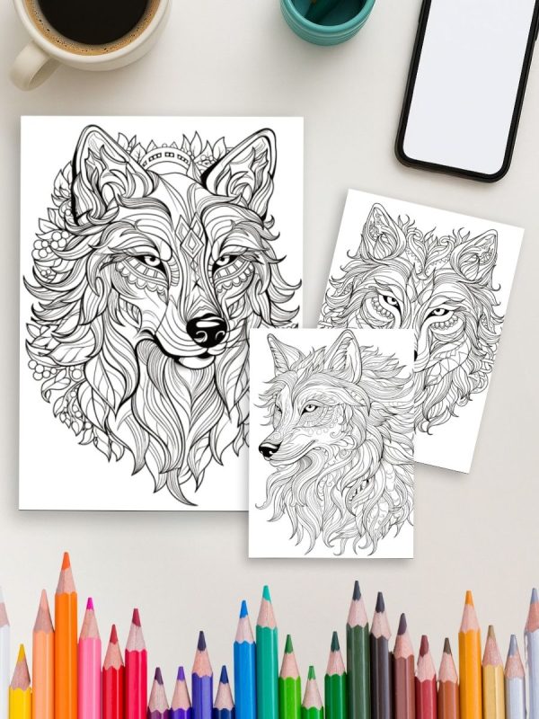 50 Desenhos de Colorir com Lobos em PDF para Imprimir - Imagem 4