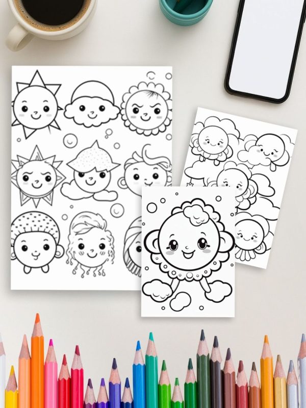 200 Desenhos de Clima e Estações do Ano Colorir PDF - Imagem 4
