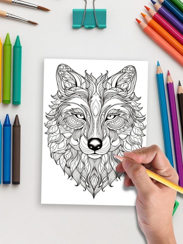 50 Desenhos de Colorir com Lobos em PDF para Imprimir - Imagem 5