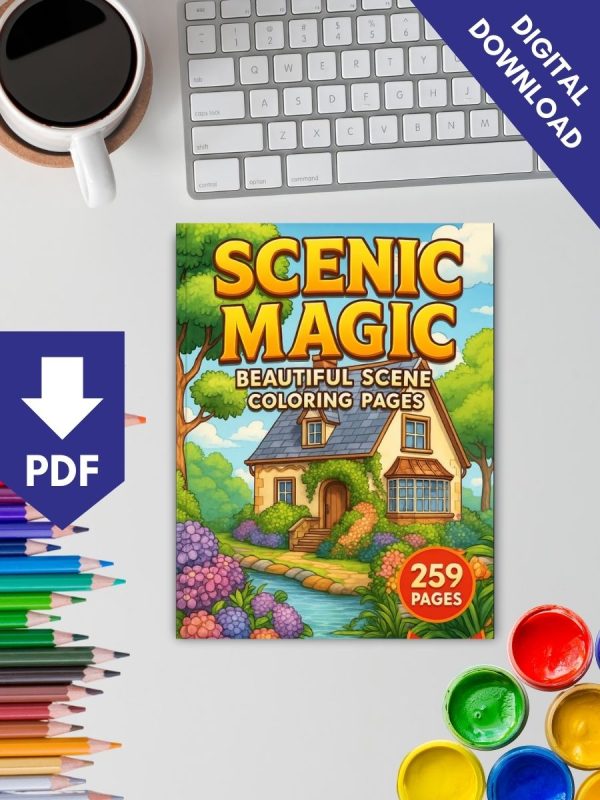 259 Paisagens Lindas para Colorir - Adultos e Adolescentes - Imagem 2